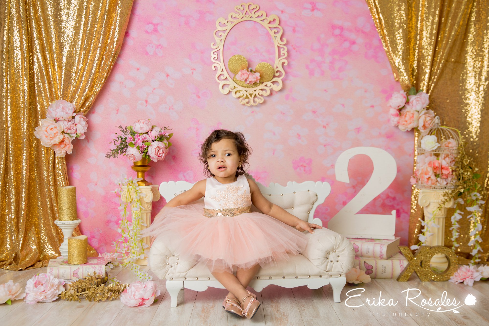 Baby Girl 2 Year Old Photo Session Gold And Pink Photo Session Erika 